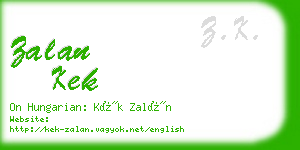 zalan kek business card